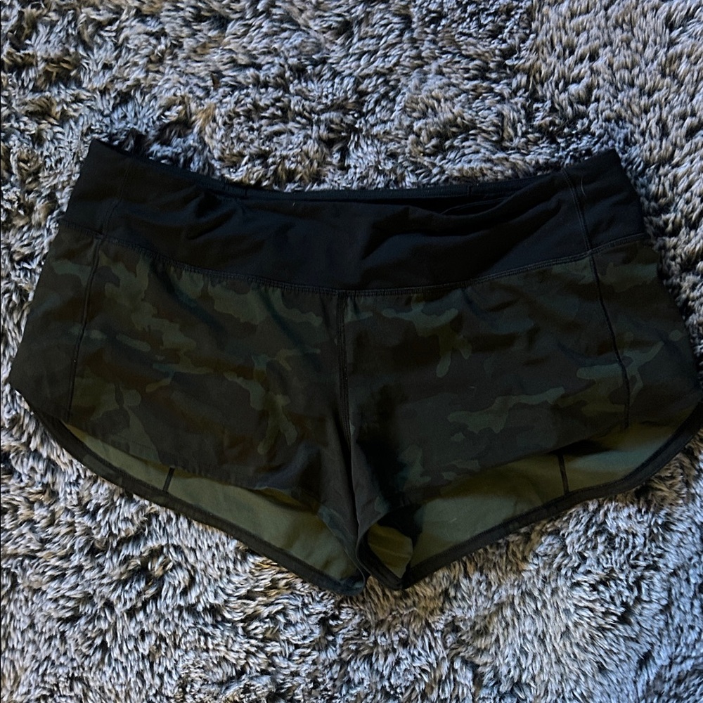 Lululemon Athletica Black Camouflage Athletic Shorts